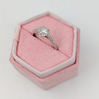 0.6 CT Heart Cut Halo Pave Setting Moissanite Engagement Ring
