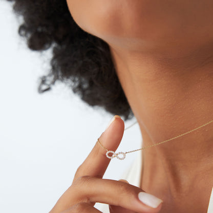 0.15 TCW Round Moissanite Diamond Infinity Necklace