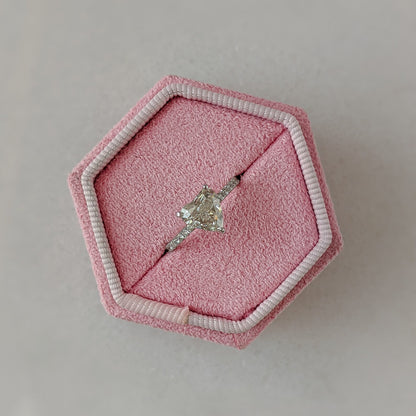 1 CT Heart Cut Pave Moissanite Engagement Ring