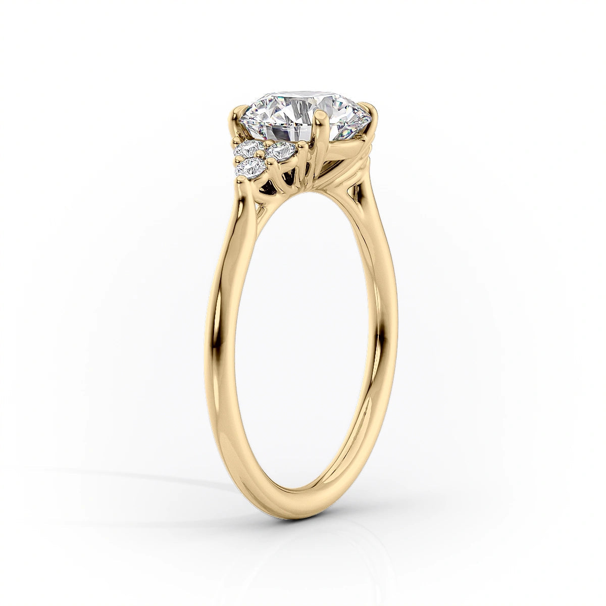 1.5 CT - 2.5 CT Oval Cut Cluster Moissanite Engagement Ring