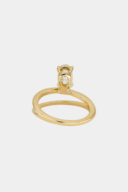 0.8 CT - 1.5 CT Oval Cut Lab grown Diamond Double Band Engagement Ring