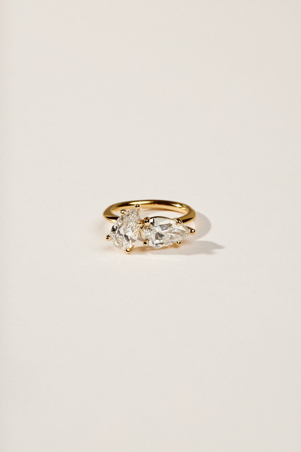 2.4 TCW Pear & Oval Cut Lab grown Diamond Two Stone Engagement Ring