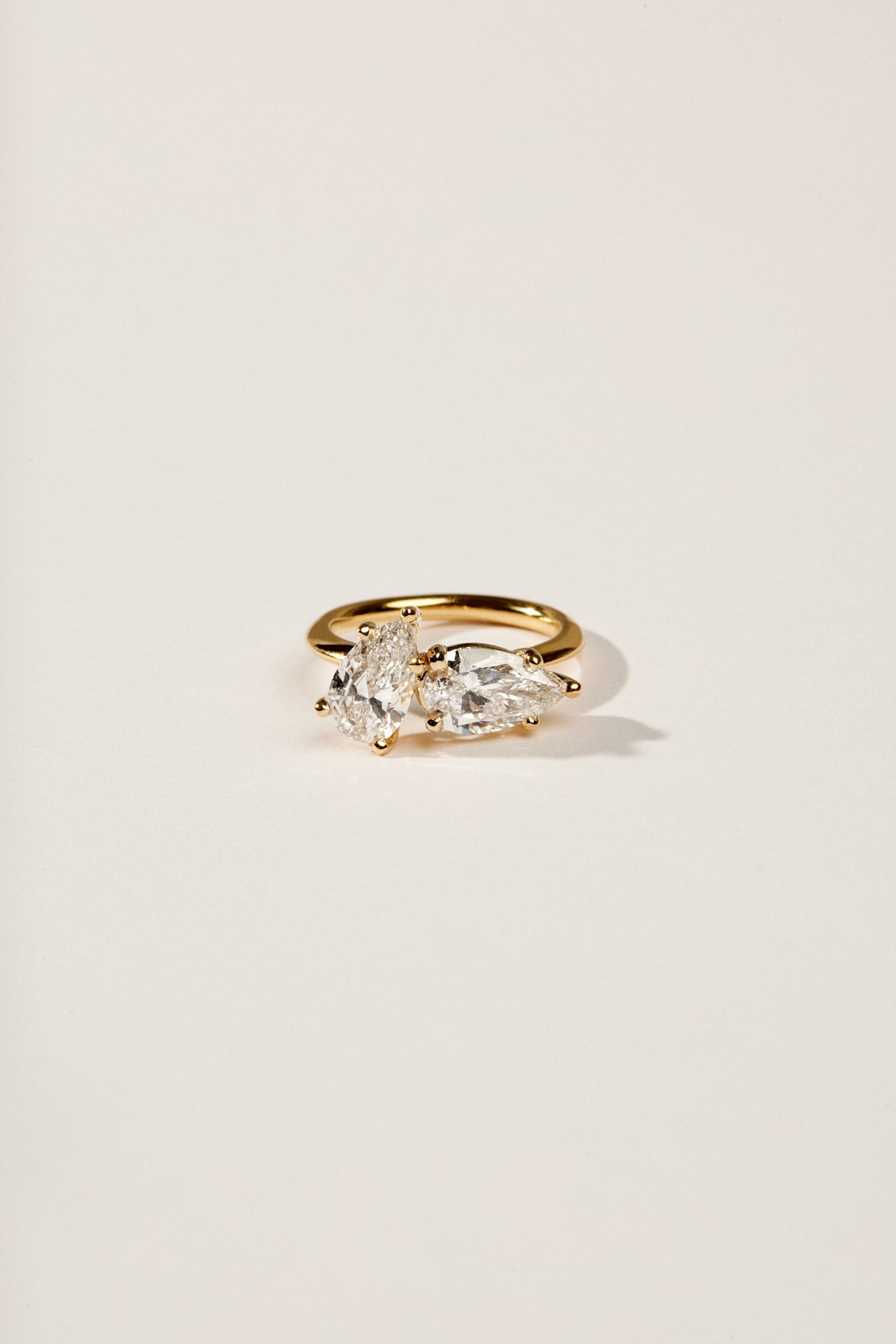 2.4 TCW Pear & Oval Cut Lab grown Diamond Two Stone Engagement Ring