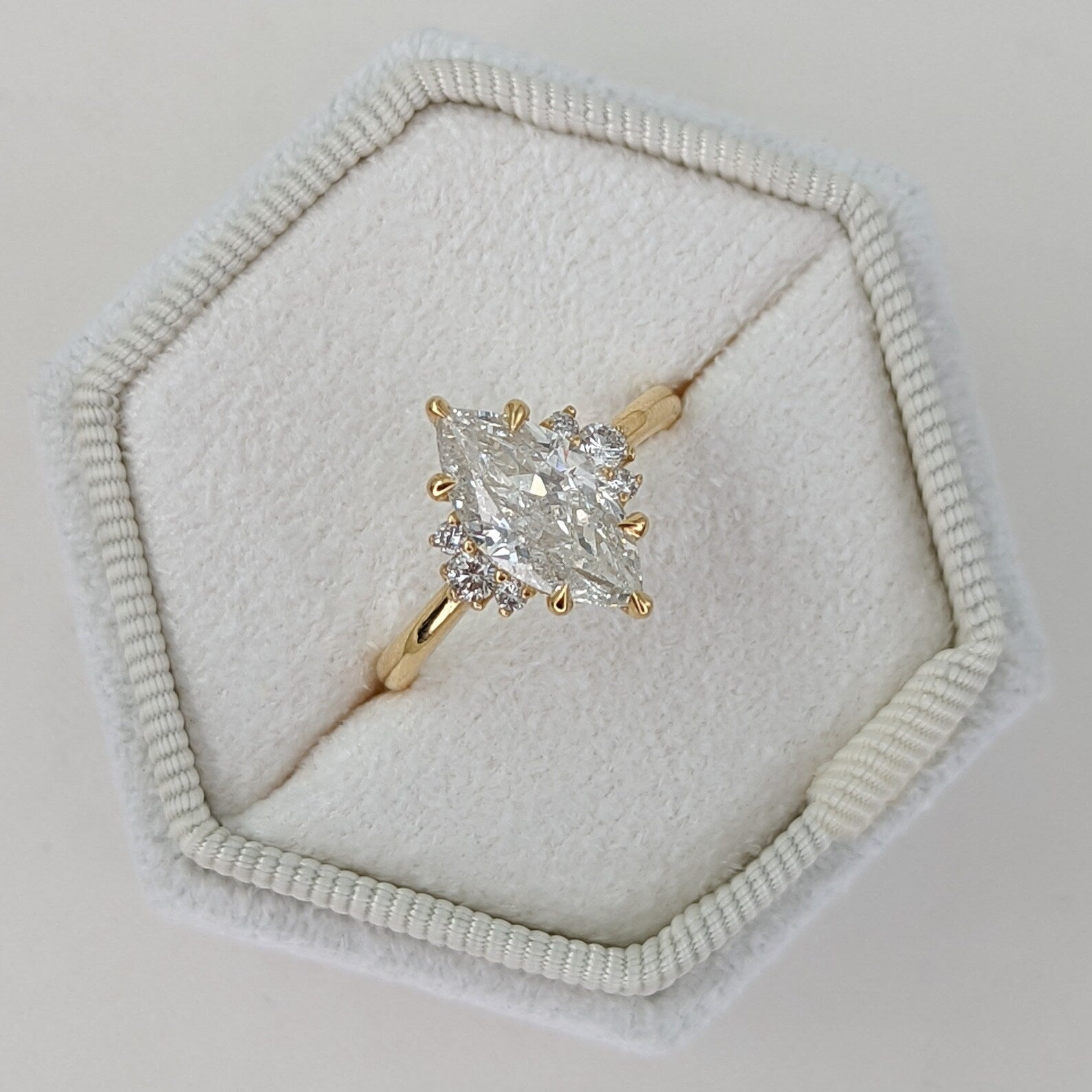 2 CT Marquise Cut Cluster Moissanite Engagement Ring