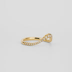 0.2 TCW Round CVD Diamond Curved Pave Wedding Band