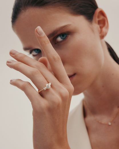 1 CT - 3 CT Round Cut Lab grown Diamond Three Stone Engagement Ring