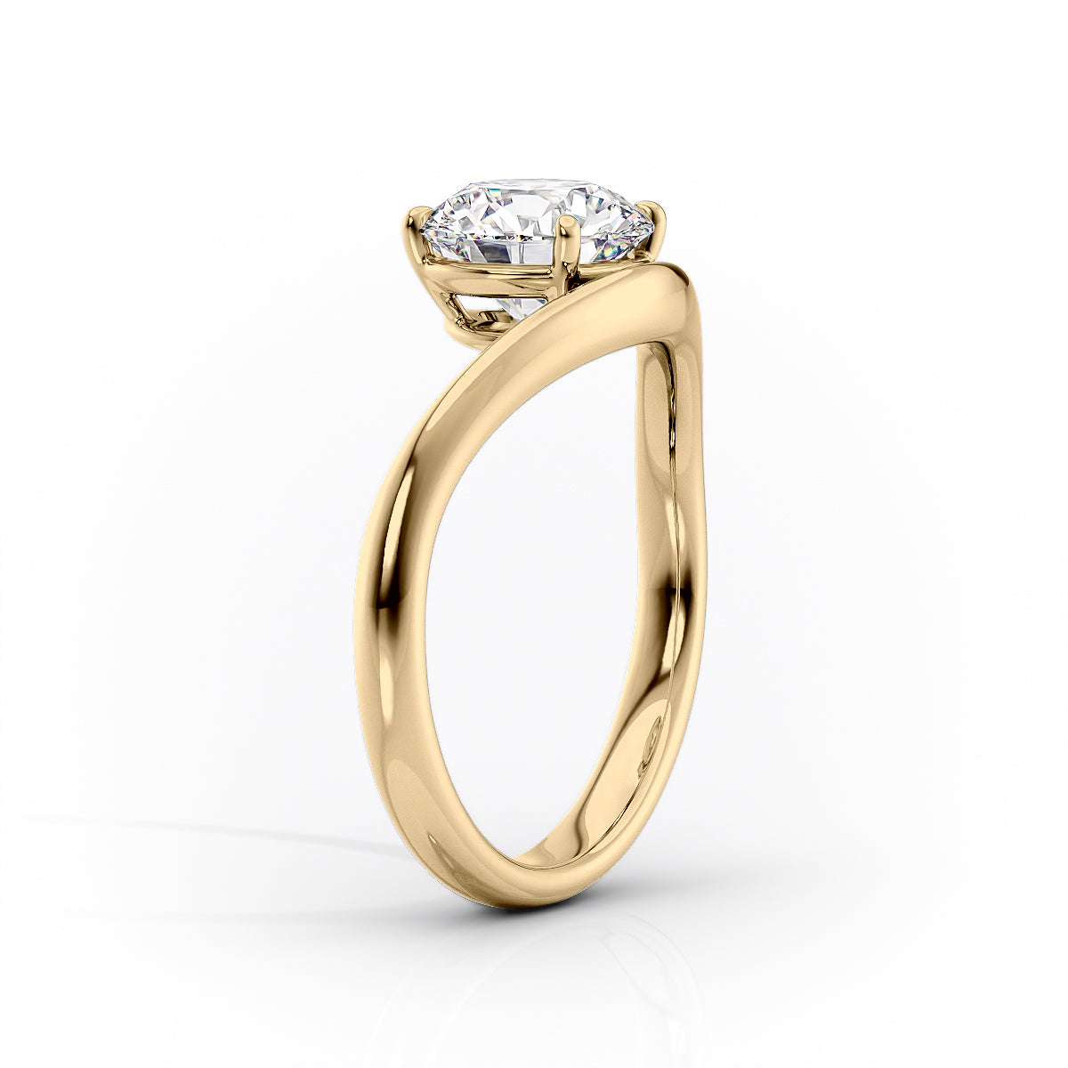 1 CT - 2 CT Pear Cut Solitaire Moissanite Engagement Ring