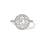 0.2 CT Round Cut Moissanite Round Shape Mosaic Engagement Ring