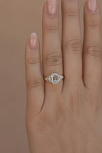 2 CT - 3 CT Emerald Cut Lab grown Diamond Cluster Engagement Ring