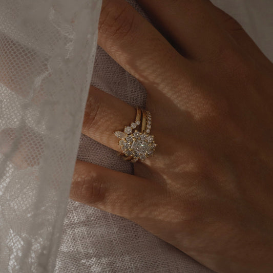 1 CT - 2 CT Radiant Cut Halo Moissanite Engagement Ring