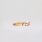 0.37 TCW Half Moon CVD Diamond Shared Prong Pave Wedding Band