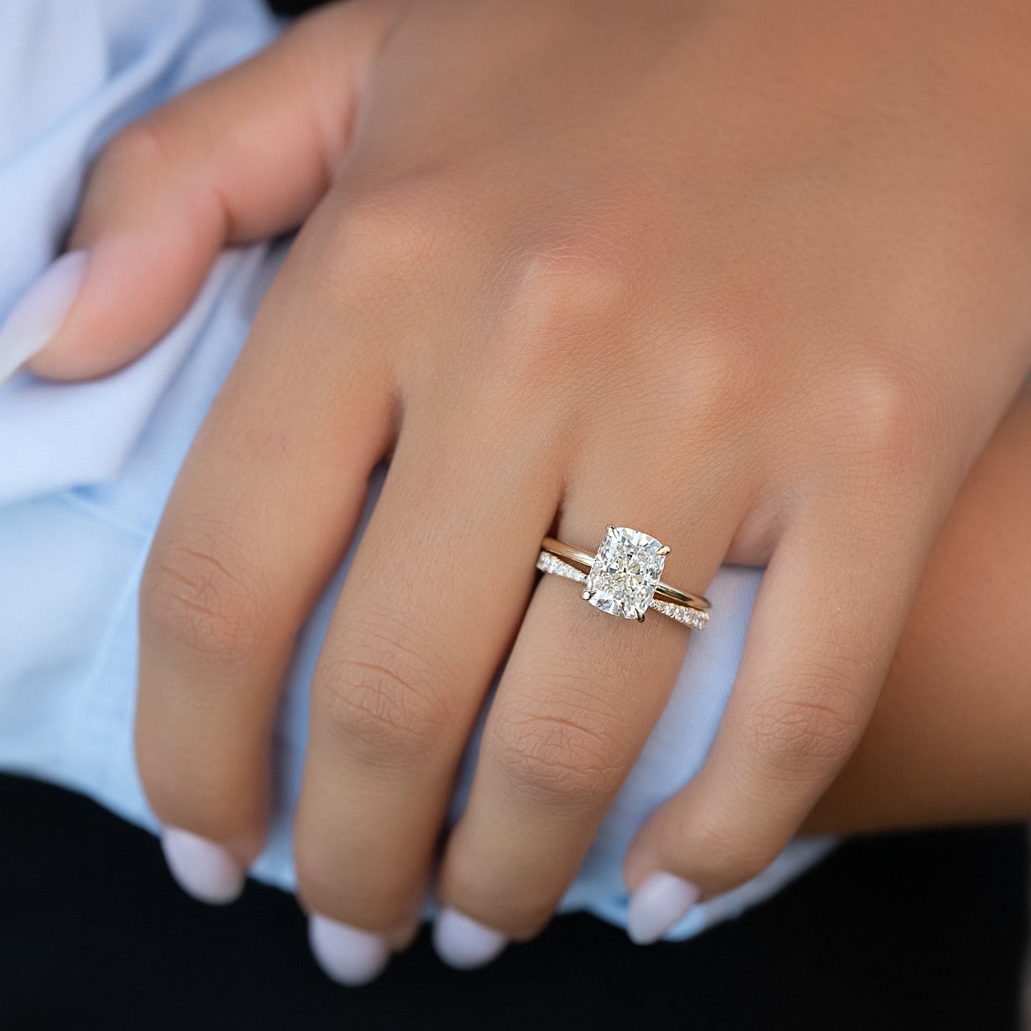 2.5 CT Elongated Cushion Solitaire Moissanite Engagement Ring