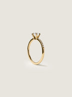 0.75 CT - 2.75 CT Round Cut Lab grown Diamond Pave Engagement Ring