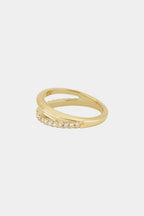 0.28 TCW Round Moissanite Double Band Half Eternity Wedding Band