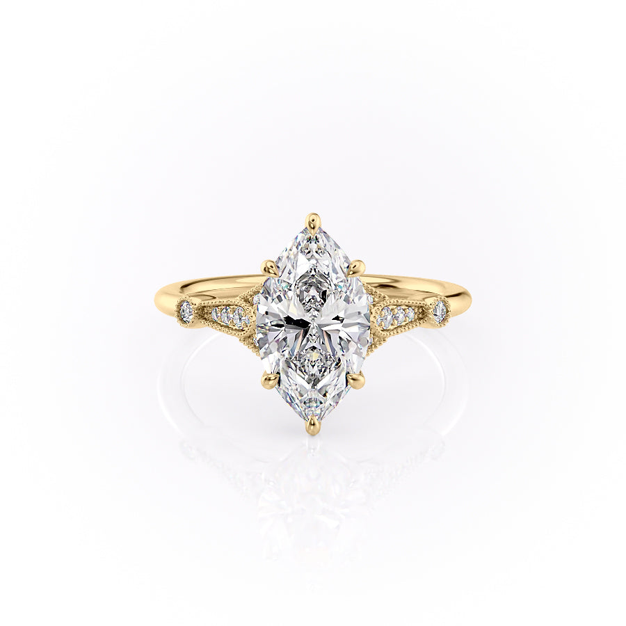 2 CT - 2.5 CT Marquise Cut Art Deco Style Moissanite Engagement Ring