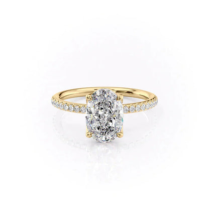 2 CT - 3 CT Oval Cut Pave Moissanite Engagement Ring