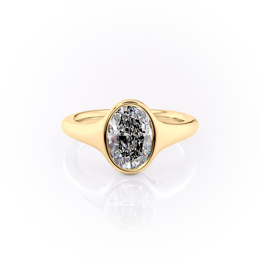 2 CT - 3 CT Oval Cut Flush Setting Moissanite Engagement Ring