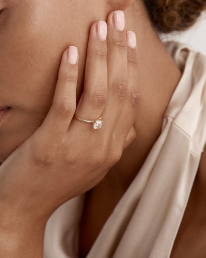 1 CT - 3 CT Elongated Cushion Cut Lab grown Diamond Solitaire Engagement Ring