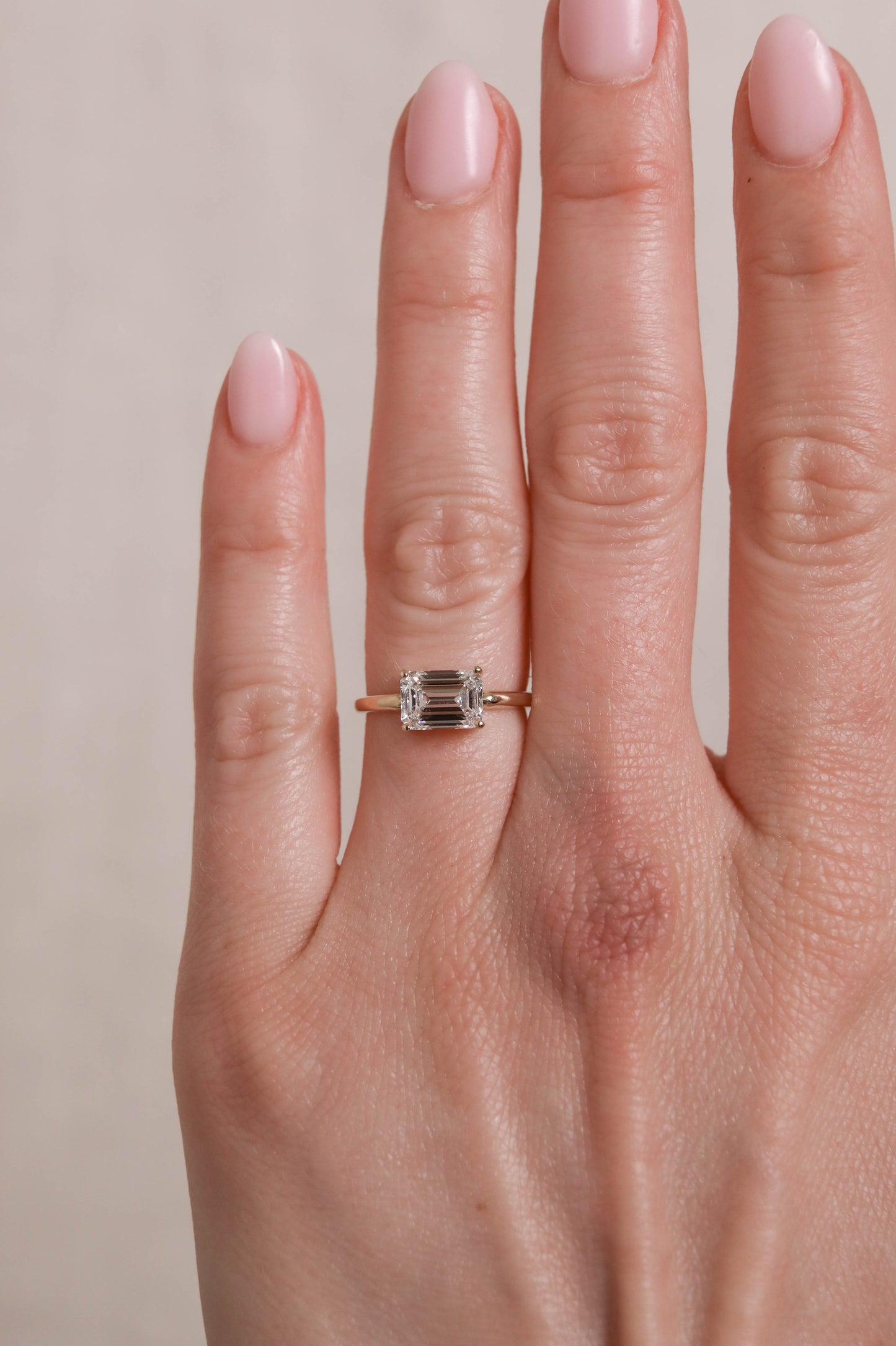 1 CT - 3 CT East-West Emerald Cut Lab grown Diamond Solitaire Engagement Ring