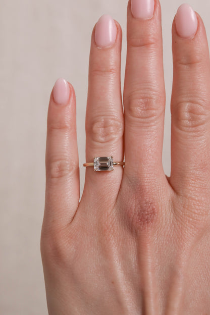 1 CT - 3 CT East-West Emerald Cut Lab grown Diamond Solitaire Engagement Ring