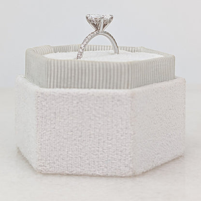 1 CT Oval Cut Hidden Halo Pave Moissanite Engagement Ring