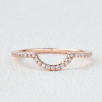 0.1 TCW Round Moissanite Curved Half Eternity Wedding Band