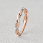 0.1 TCW Round Moissanite Twisted Full Eternity Wedding Band