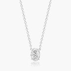 0.25 - 3.00 CT Oval Cut Moissanite Diamond Solitaire Necklace