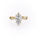 2 CT - 3 CT Marquise Cut Hidden Halo & Twisted Cluster Set Moissanite Engagement Ring
