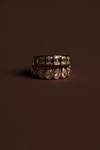 1.1 TCW Oval Moissanite Bezel Set Half Eternity Wedding Band