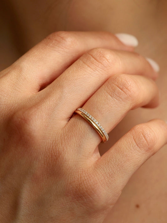 0.4 TCW Round CVD Diamond Pave Wedding Band