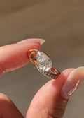 Pear Cut Lab grown Diamond Twisted Pave Engagement Ring