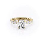 2 CT - 3 CT Round Cut Hidden Halo Pave Set Moissanite Engagement Ring