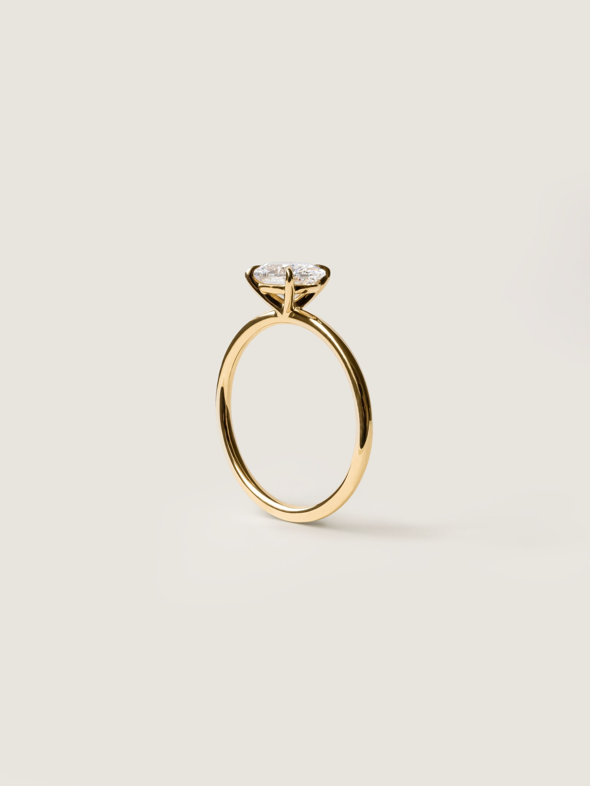 1 CT - 3 CT East-West Oval Cut Lab grown Diamond Solitaire Engagement Ring