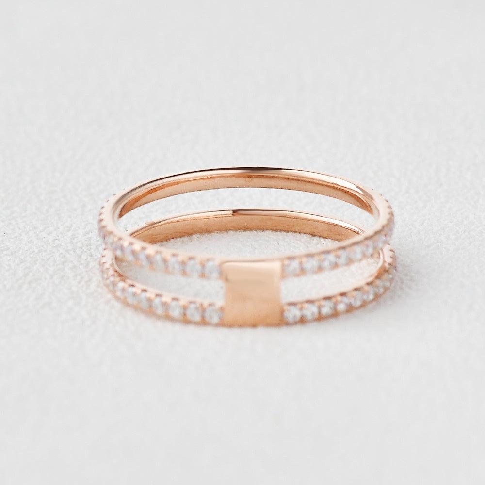 0.2 TCW Round Moissanite Dainty Eternity Wedding Band
