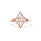 0.2 CT Round Cut Moissanite Mini Kite Shape Mosaic Engagement Ring