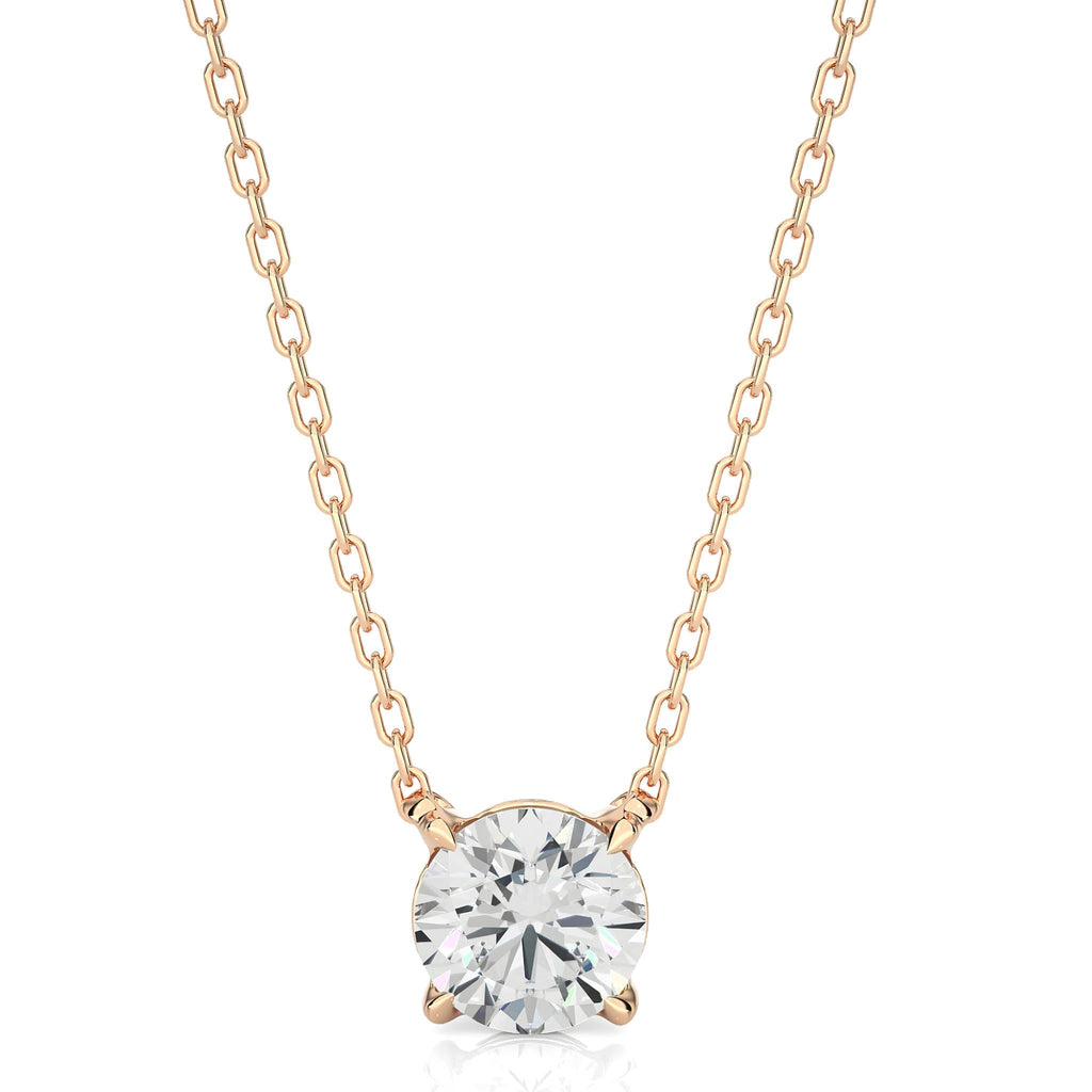 1.03 CT Round Cut Moissanite Diamond Solitaire Pendant Necklace