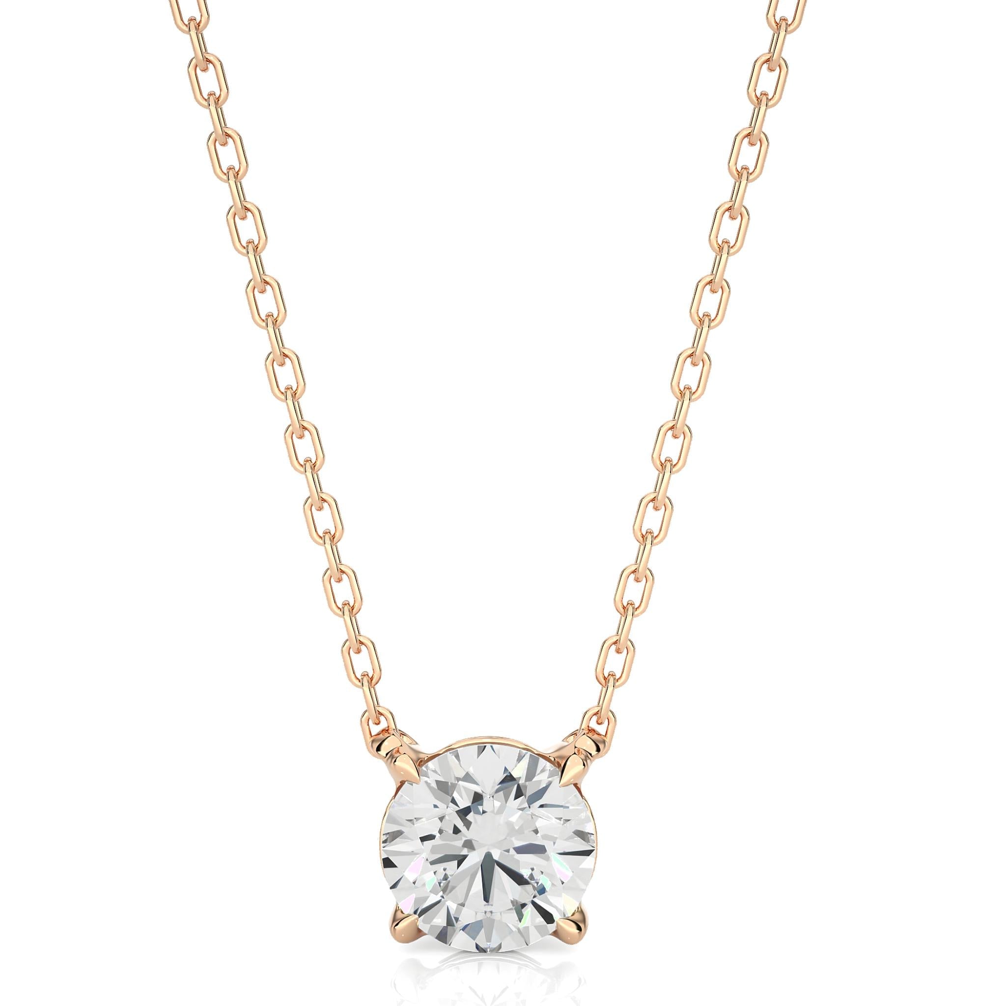 1.03 CT Round Cut Moissanite Diamond Solitaire Pendant Necklace