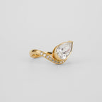 1.51 CT - 3.51 CT Pear Cut Lab grown Diamond Pave & Bezel Setting Engagement Ring