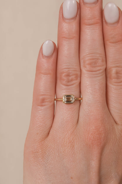 1 CT - 3 CT Emerald Cut Lab grown Diamond Bezel Setting Solitaire Engagement Ring