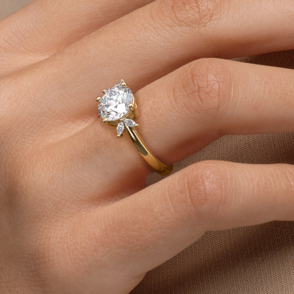 2 CT Round Cut Five Stone Cluster Moissanite Engagement Ring
