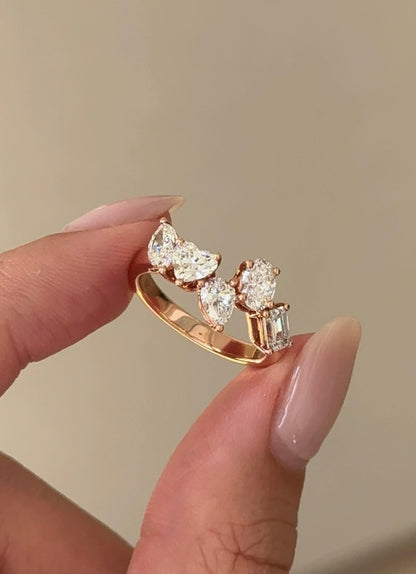 Mix Fancy CVD Diamond Wedding Band