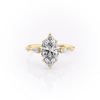 2 CT - 3 CT Marquise Cut Hidden Halo Cluster Moissanite Engagement Ring
