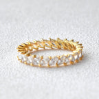 0.75 TCW Marquise Moissanite Full Eternity Wedding Band