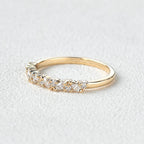 0.15 TCW Marquise Moissanite Cluster Pave Wedding Band