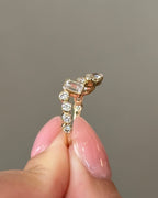 0.94 TCW Multi Shape CVD Diamond Bezel Curvy Wedding Band