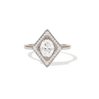 0.72 CT Oval Cut Moissanite Diamond Shape Mosaic Engagement Ring