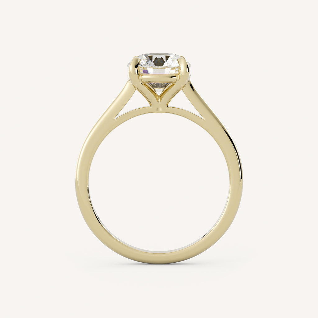 1 CT - 3 CT Round Cut Lab grown Diamond Solitaire Engagement Ring