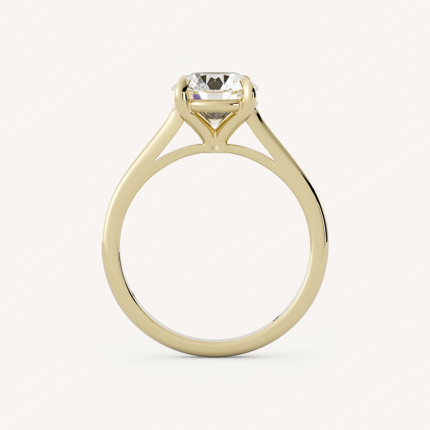1 CT - 3 CT Round Cut Lab grown Diamond Solitaire Engagement Ring