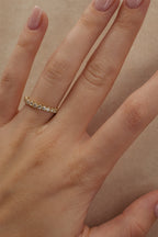 0.39 TCW Round Moissanite Half Eternity Wedding Band